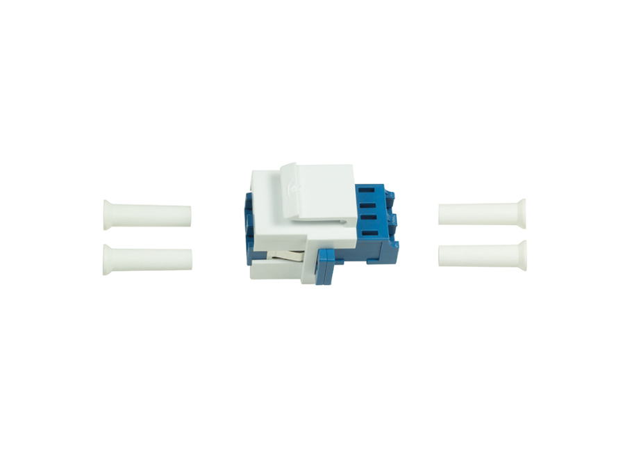 Keystone Fiber samleled - LC Duplex singlemode, Akva/hvid
