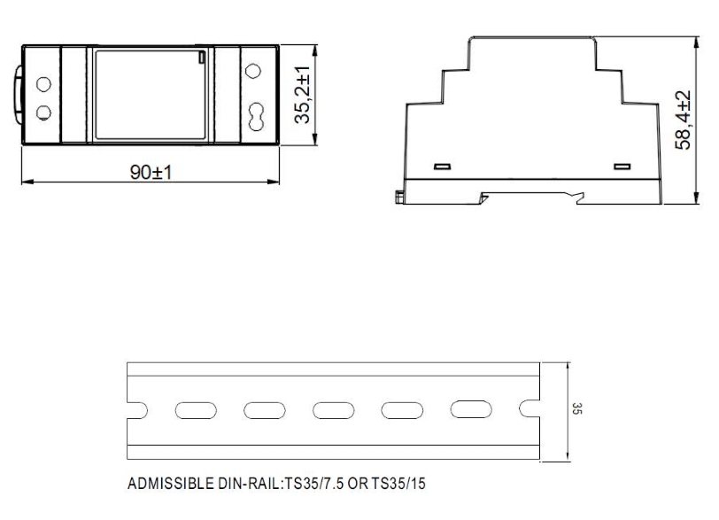 DIN-skinne strømforsyning - 24V / 24W (1A)