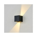 LEDlife CUBIC 6W Væglampe Sort Firkantet Op/Ned Justerbar Inde/Ude IP65 inkl. Lyskilde - 6W Effekt 230V 450lm RA 80