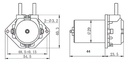 Mini doseringspumpe - 12V 5W, 80ml/min., støjsvag
