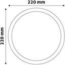18W LED indbygningspanel - Erstatter 97W - Ø20,2 cm hul, Ø22 cm mål, 230V - 1490lm - RA80