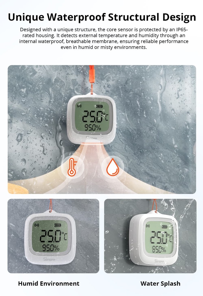 ZigBee SNZB-02WD - Temperatur- og Fugtighedssensor