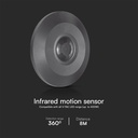 V-Tac Pro Loftsensor - Sort - 5 års garanti