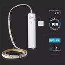 V-Tac 2,4W/m LED strip med PIR sensor, batteri og stænktæt beskyttelse - 1m, 6V, IP65