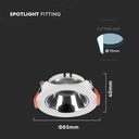 GU10-lampe i hvid rund ramme med krom reflektor - V-Tac Pro serie med 3 års producentgaranti