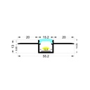 Aluprofil til LED strip - 2 meter, fleksibel indspartling