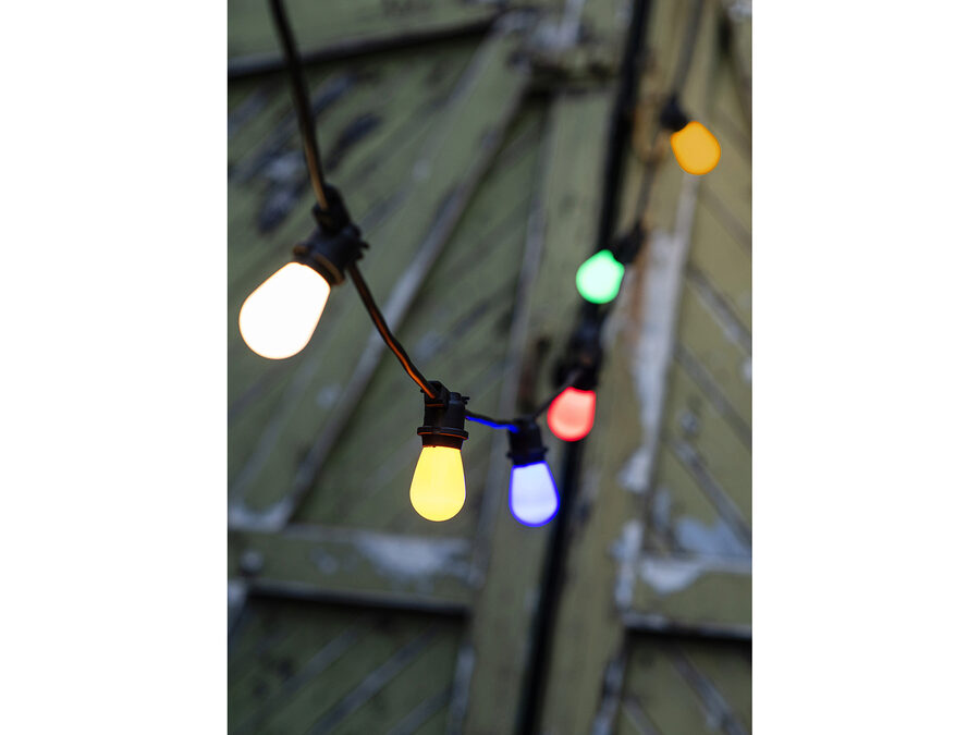 ST45 LED partypære - 230Vac 1W, E27 sokkel, GUL