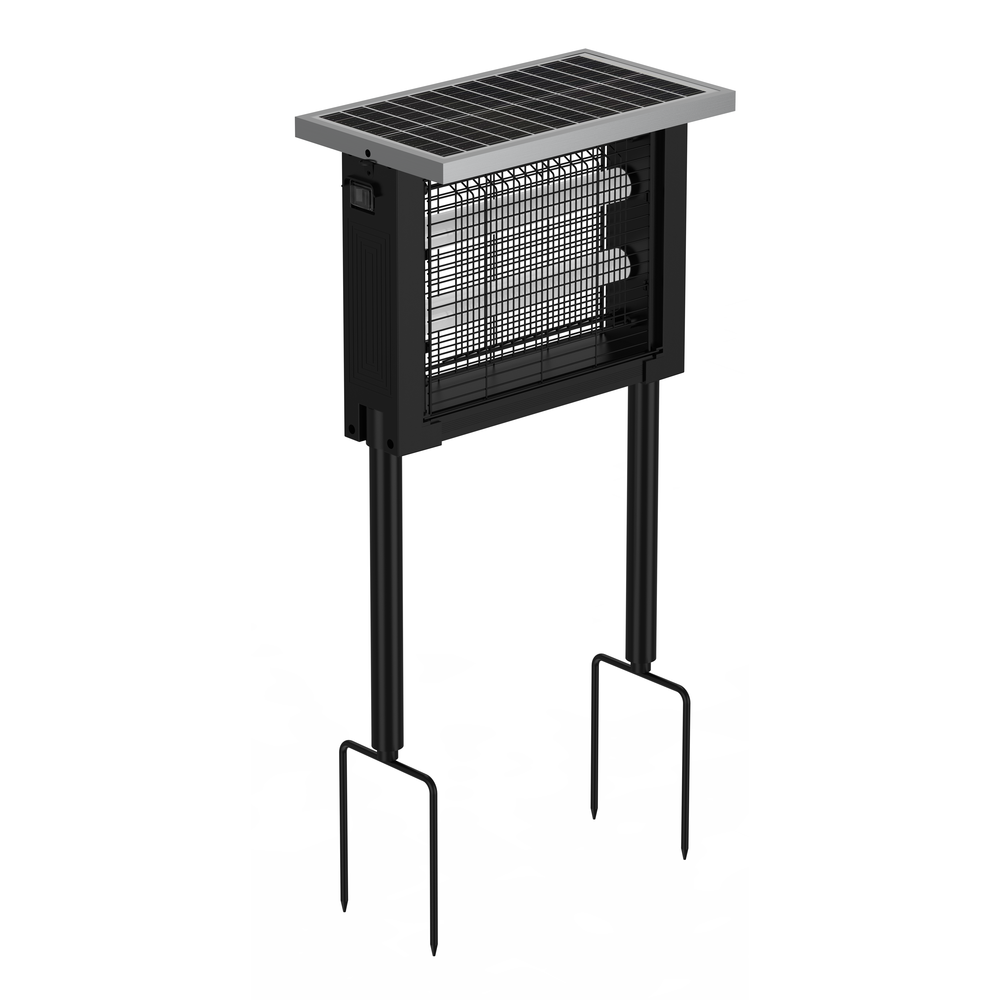 Sort solcelle insektlampe IP65 - 10W - Dækker 60m2 - Effekt: 1,3W