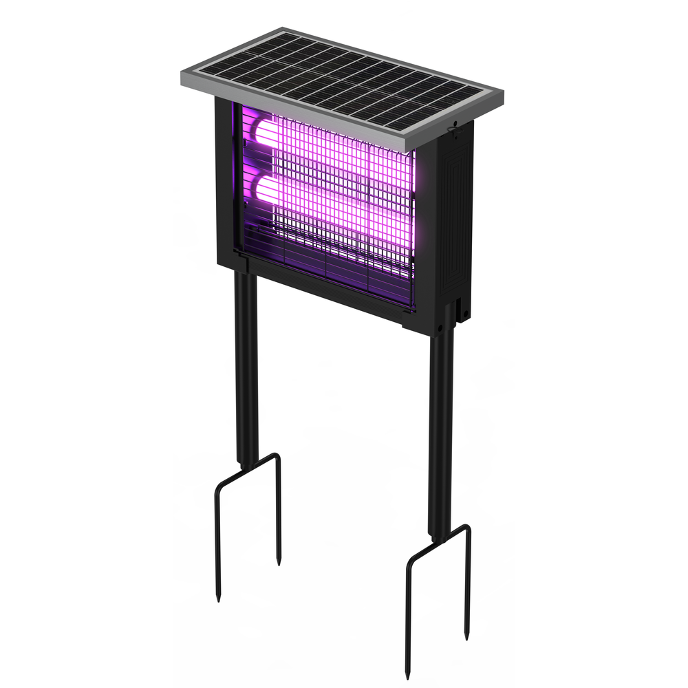 Solcelle insektlampe - Sort, IP65, 20W, dækker op til 120m2, Effekt: 1,3W - Til udendørs brug.
