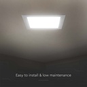 24W Bagbelyst Panel - 4000K, Firkantet LED Loftlampe med 2640lm og RA80 - Energibesparende belysning til ethvert rum