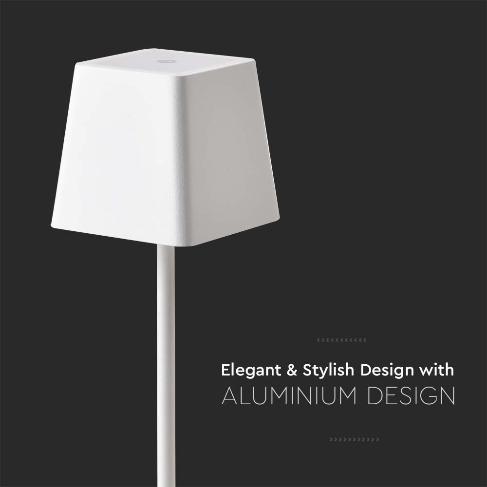 2W LED Bordlampe - 3000K, Hvid, Husdesign