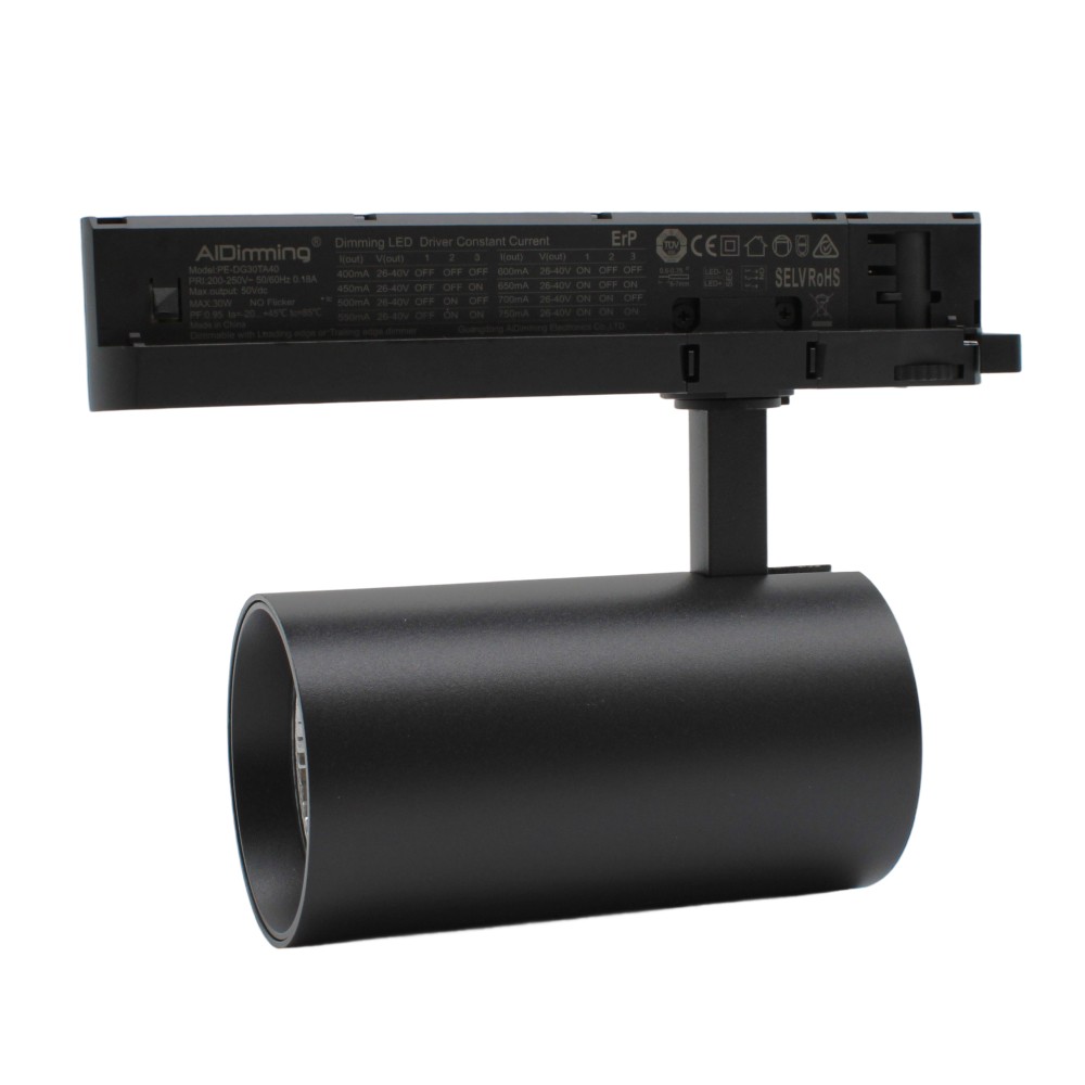 29W Sort Dæmpbar Skinnespot LEDlife 140 lm/W RA 90 38° 3-faset - Effektiv belysning til ethvert rum