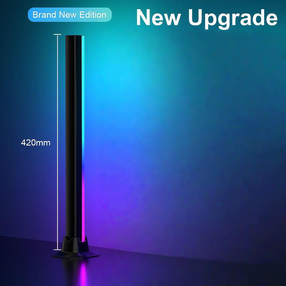 RGBIC ambient light bar - 42cm med Bluetooth og 5W effekt, inkl. 2 stk. USB-input, 5V, til stemningsfuld belysning