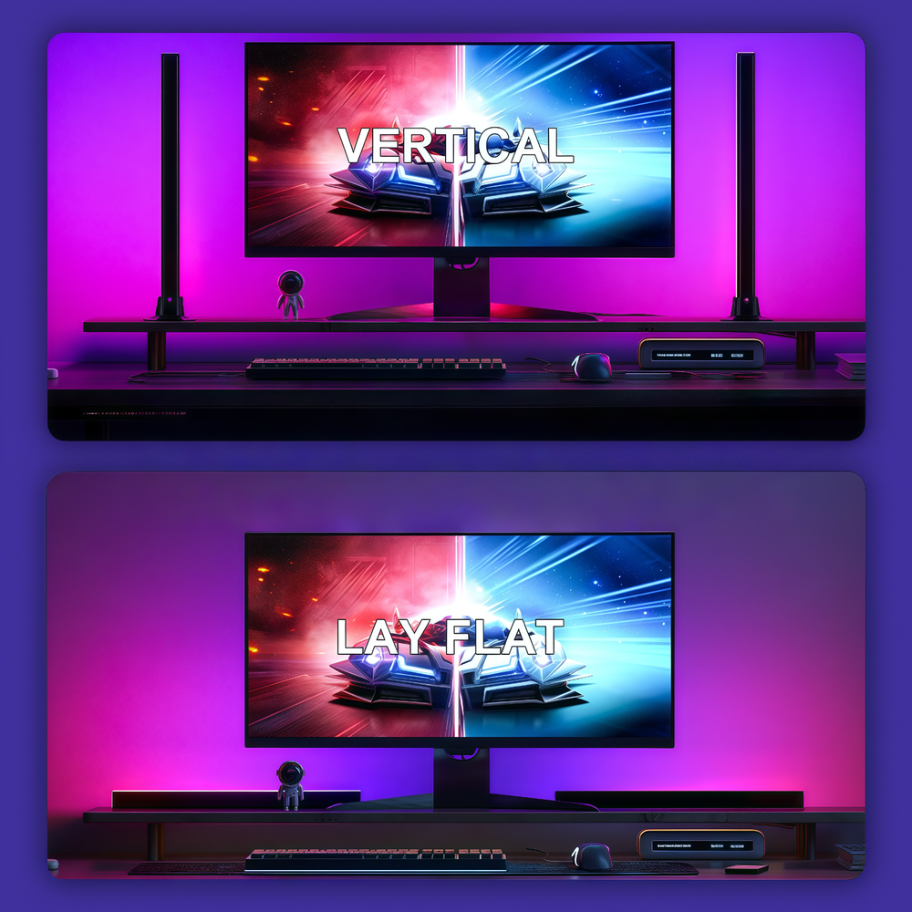 RGBIC ambient light bar - 42cm med Bluetooth og 5W effekt, inkl. 2 stk. USB-input, 5V, til stemningsfuld belysning