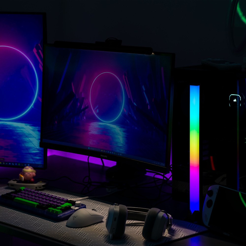 RGBIC ambient light bar - 42cm med Bluetooth og 5W effekt, inkl. 2 stk. USB-input, 5V, til stemningsfuld belysning