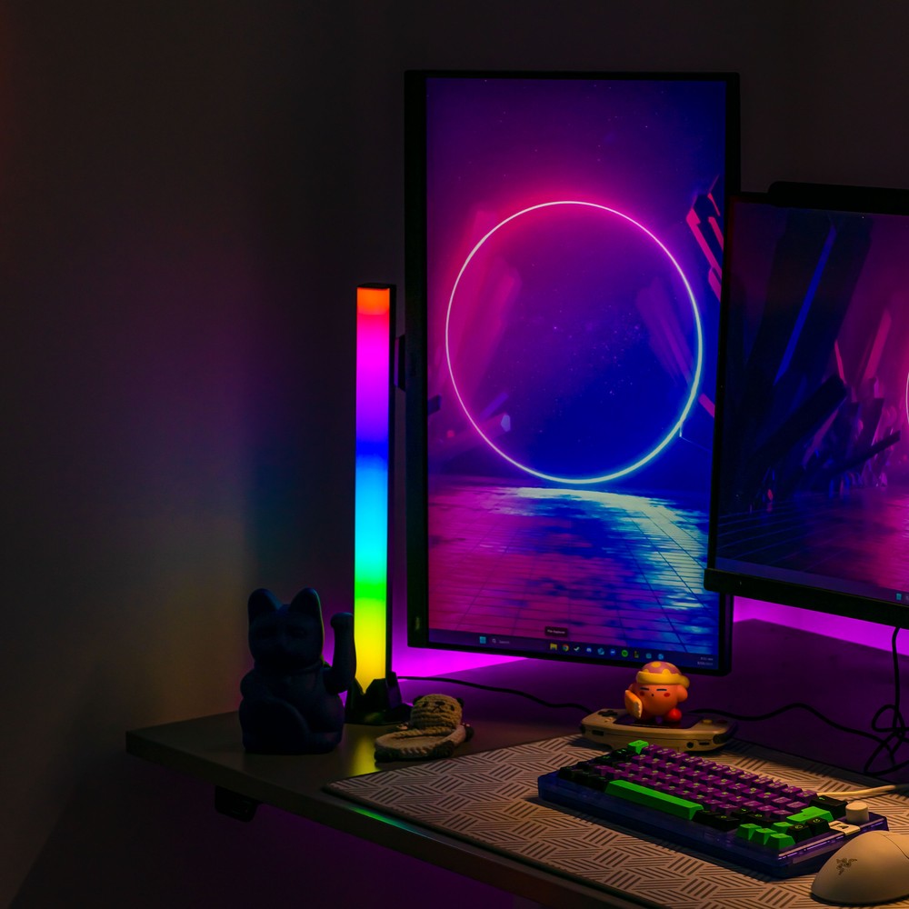 RGBIC ambient light bar - 42cm med Bluetooth og 5W effekt, inkl. 2 stk. USB-input, 5V, til stemningsfuld belysning