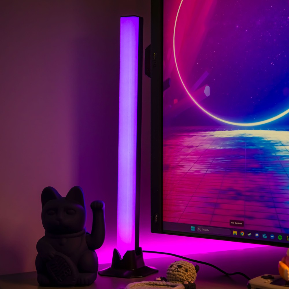 RGBIC ambient light bar - 42cm med Bluetooth og 5W effekt, inkl. 2 stk. USB-input, 5V, til stemningsfuld belysning