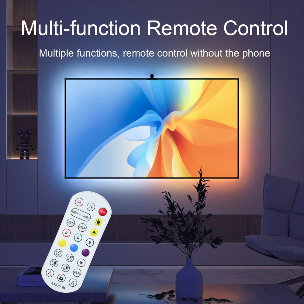 5m TV LED strip med TV-kamera - passer til 70-85' TV, 18W, 30 LED/m