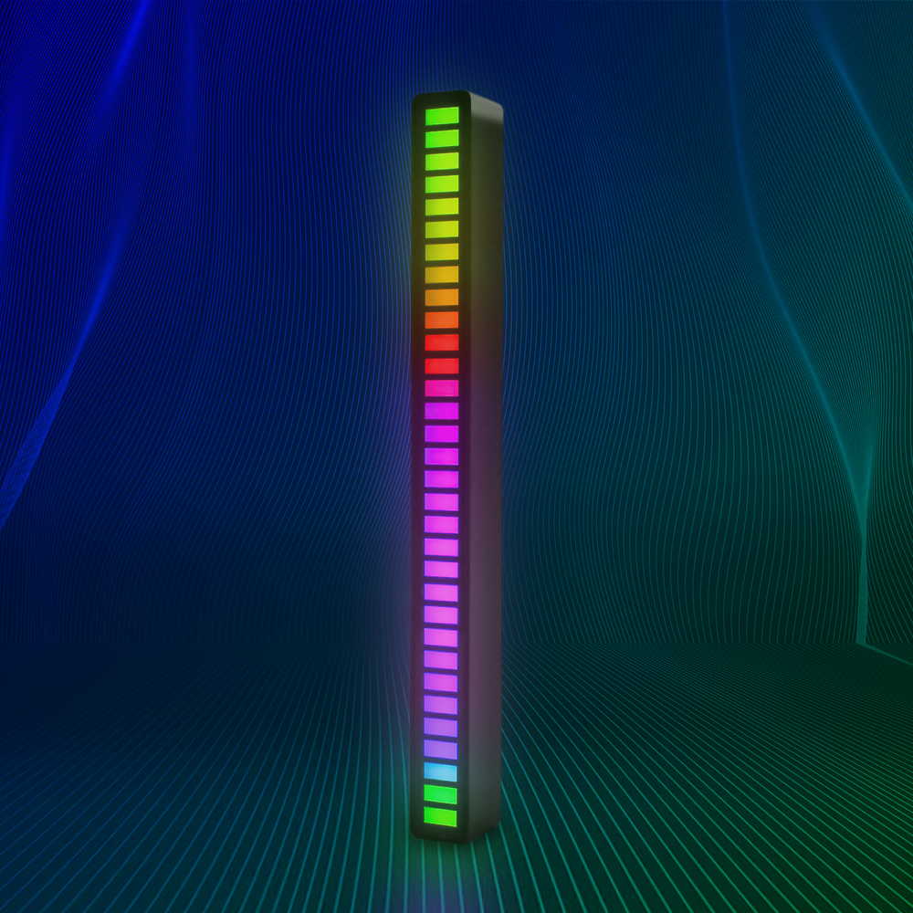 RGBIC musiksynkroniseringsbordlampe - 18cm, indbygget batteri, Bluetooth, 3W effekt, 5V USB input