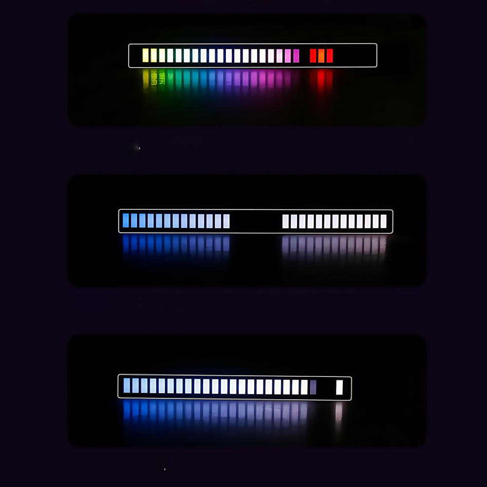 RGBIC musiksynkroniseringsbordlampe - 18cm, indbygget batteri, Bluetooth, 3W effekt, 5V USB input