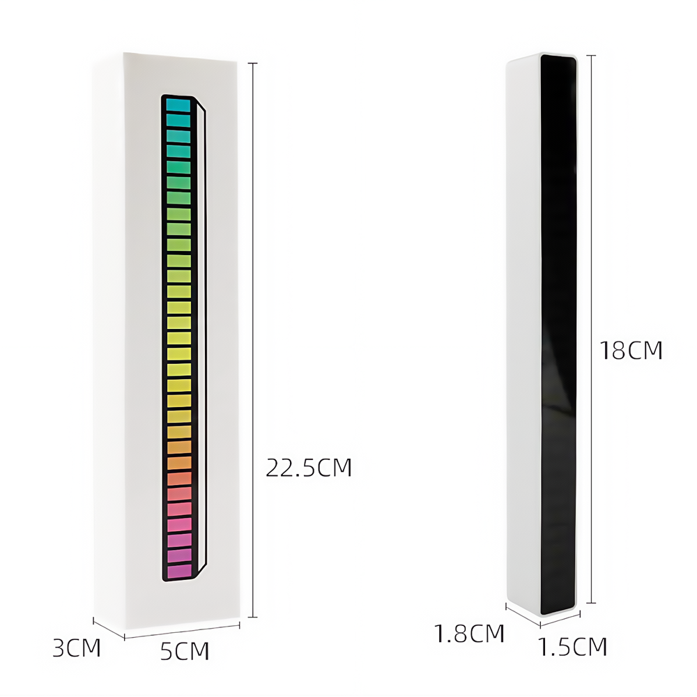 RGBIC musiksynkroniseringsbordlampe - 18cm, indbygget batteri, Bluetooth, 3W effekt, 5V USB input