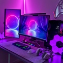 RGBIC musiksynkroniseringsbordlampe - 18cm, indbygget batteri, Bluetooth, 3W effekt, 5V USB input