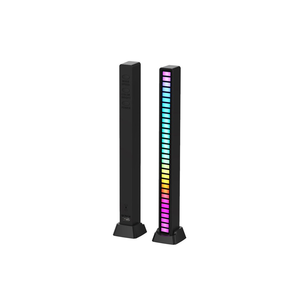 RGBIC musiksynkroniseringsbordlampe - 18cm, indbygget batteri, Bluetooth, 3W effekt, 5V USB input