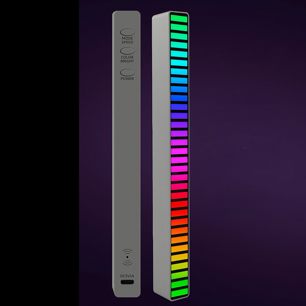 RGBIC musiksynkroniseringsbordlampe - 18cm, indbygget batteri, Bluetooth, 3W effekt, 5V USB input