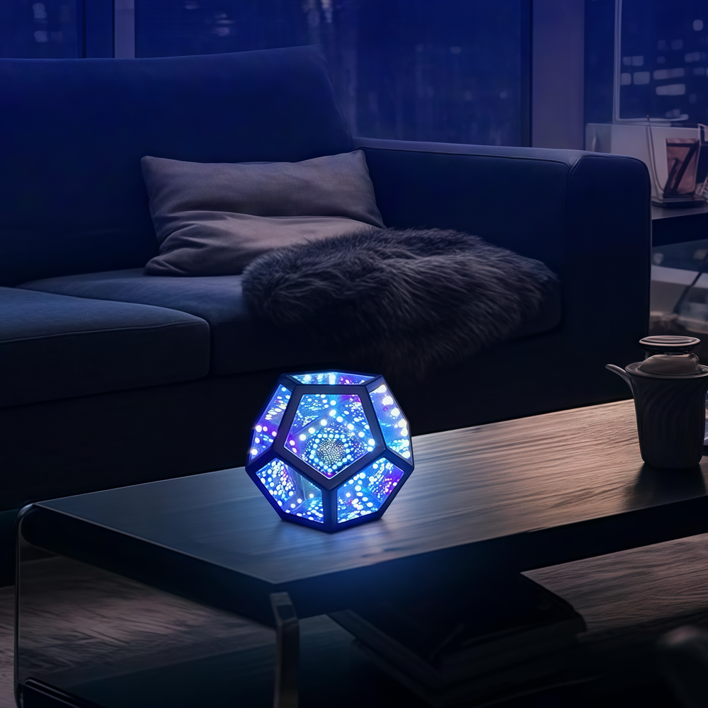 Infinity spejl lys - RGBW, 9W, USB tilslutning, inkl. fjernbetjening og 600lm.