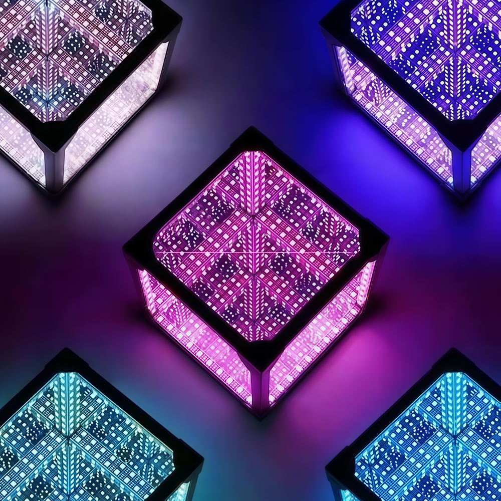 Infinity Cube 10x10 RGBIC - 3D lys effekt med fjernbetjening og USB tilslutning.