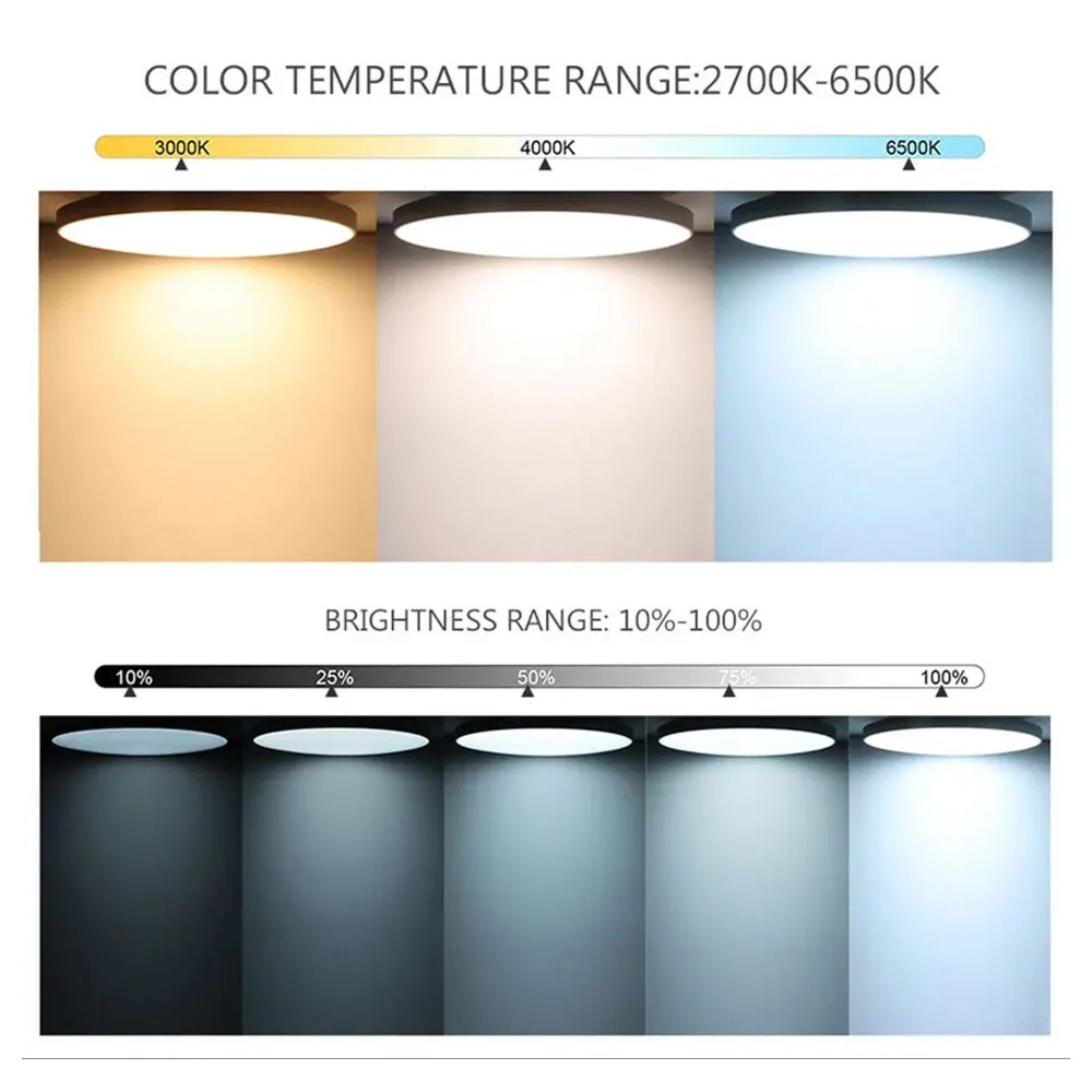 CCT loftlampe med RGBIC backlight - Ø30cm, 39W, Tuya, inkl. fjernbetjening - 230V, 2800lm