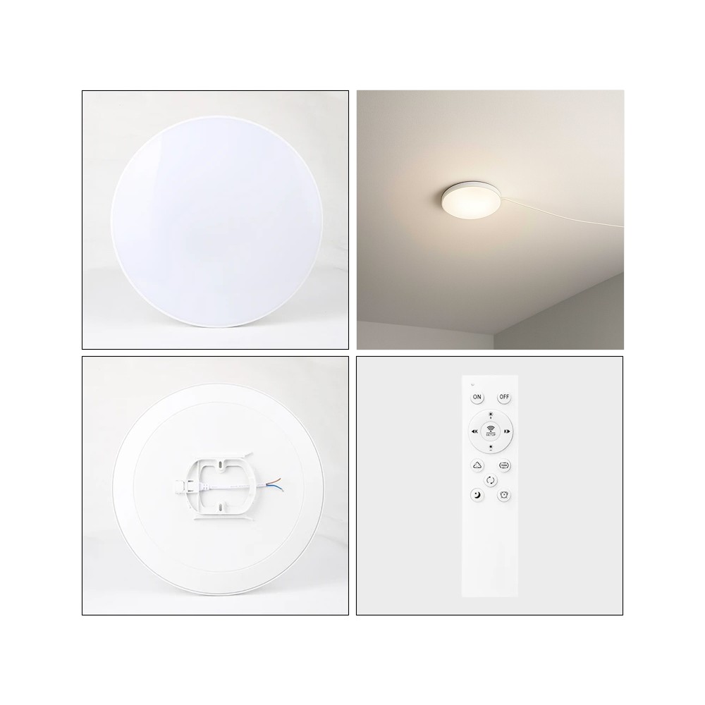 CCT loftlampe med RGBIC backlight - Ø30cm, 39W, Tuya, inkl. fjernbetjening - 230V, 2800lm