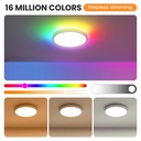 CCT loftlampe med RGBIC backlight - Ø30cm, 39W, Tuya, inkl. fjernbetjening - 230V, 2800lm