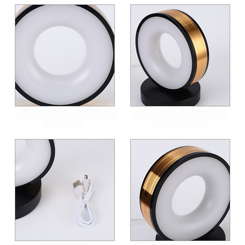 Cirkel RGBIC lampe med Bluetooth og USB-opladning - 18x15cm, 10W, 5V USB tilslutning