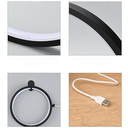 Slim Cirkel RGBIC lampe - Hvid, Ø20cm, Bluetooth, 10W, 5V USB tilslutning