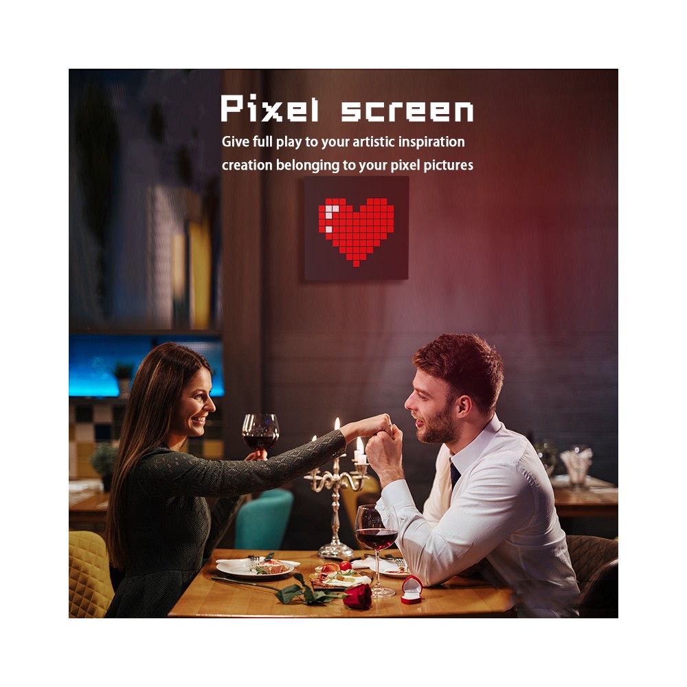 16x16 Pixel Bluetooth LED-display med 5V USB-strømforsyning - Effekt: 10W
