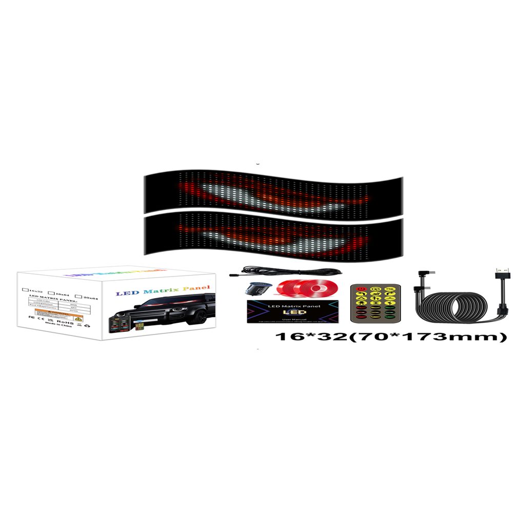 Pixel Matrix Panel 16x32 - Bluetooth og USB - 10W - 5V Input
