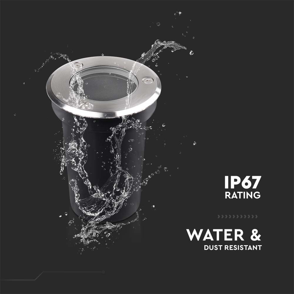 Mini nedgravningsspot GU10 lampe, rund, V-Tac Pro serie, 3 års producentgaranti, IP67