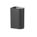 2-vejs væglampe GU10 - rund, sort, aluminium, IP44 - Ideel til udendørs belysning
