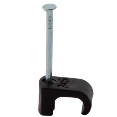 Kabelsøm-clips - Flad 3-5mm, Sort (100 stk. æske)