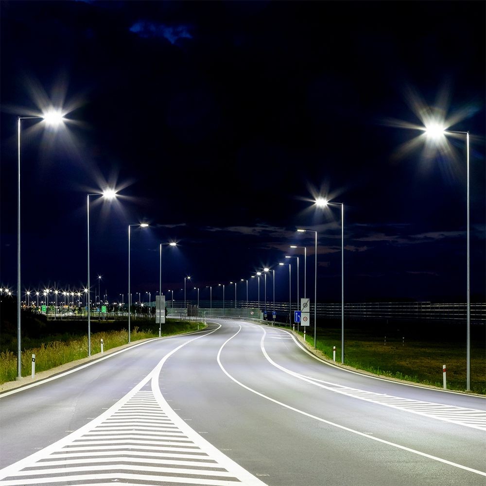 100W LED Gadenlygte med Samsung Chip, Adaptor og 5 års garanti