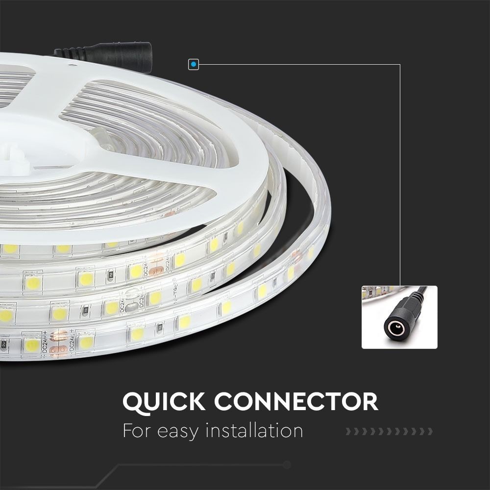 V-Tac Stænktæt LED Strip - 5m, 9W/m, 24V, IP65