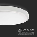 24W LED Loftlampe med Lys Sensor, Samsung Chip, 4000K, Rund, Hvid Ramme, IP44 - Ideel til belysning af indendørs rum.