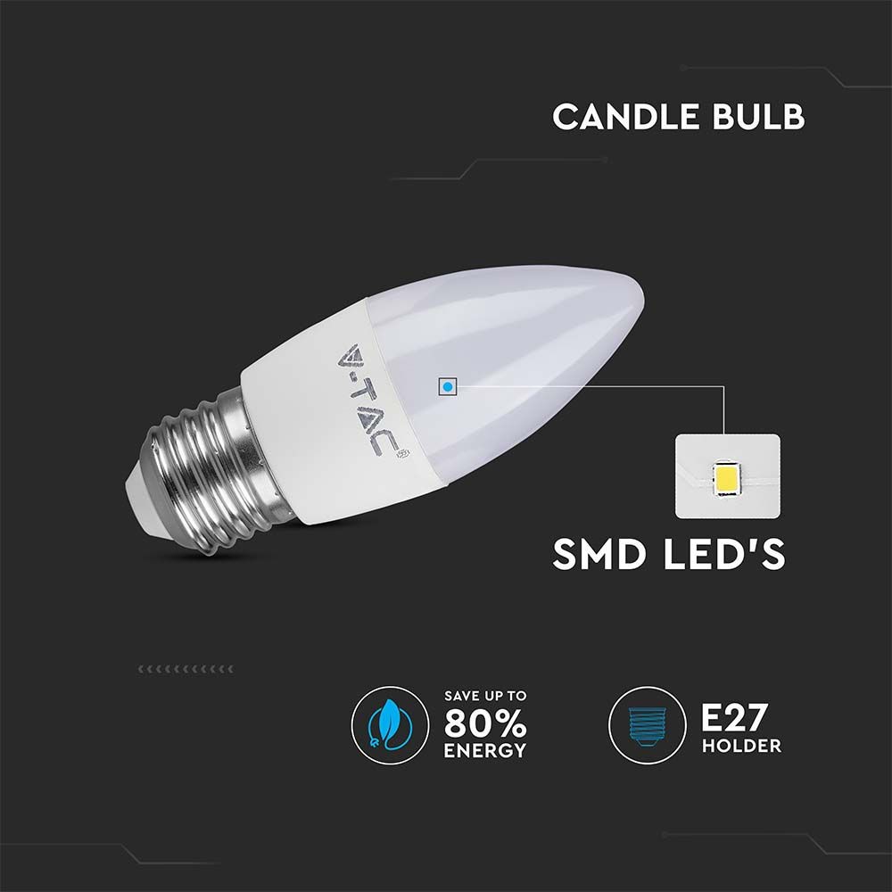 LED Kertepære E27 - 4,5W, 6500K, 470lm, RA80 - Energibesparende lyskilde til din lampe med stor E27 fatning