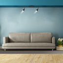 9W LED Væglampe med 2 Hoveder, 3000K, Sort - V-Tac Pro Serie (3 års garanti)