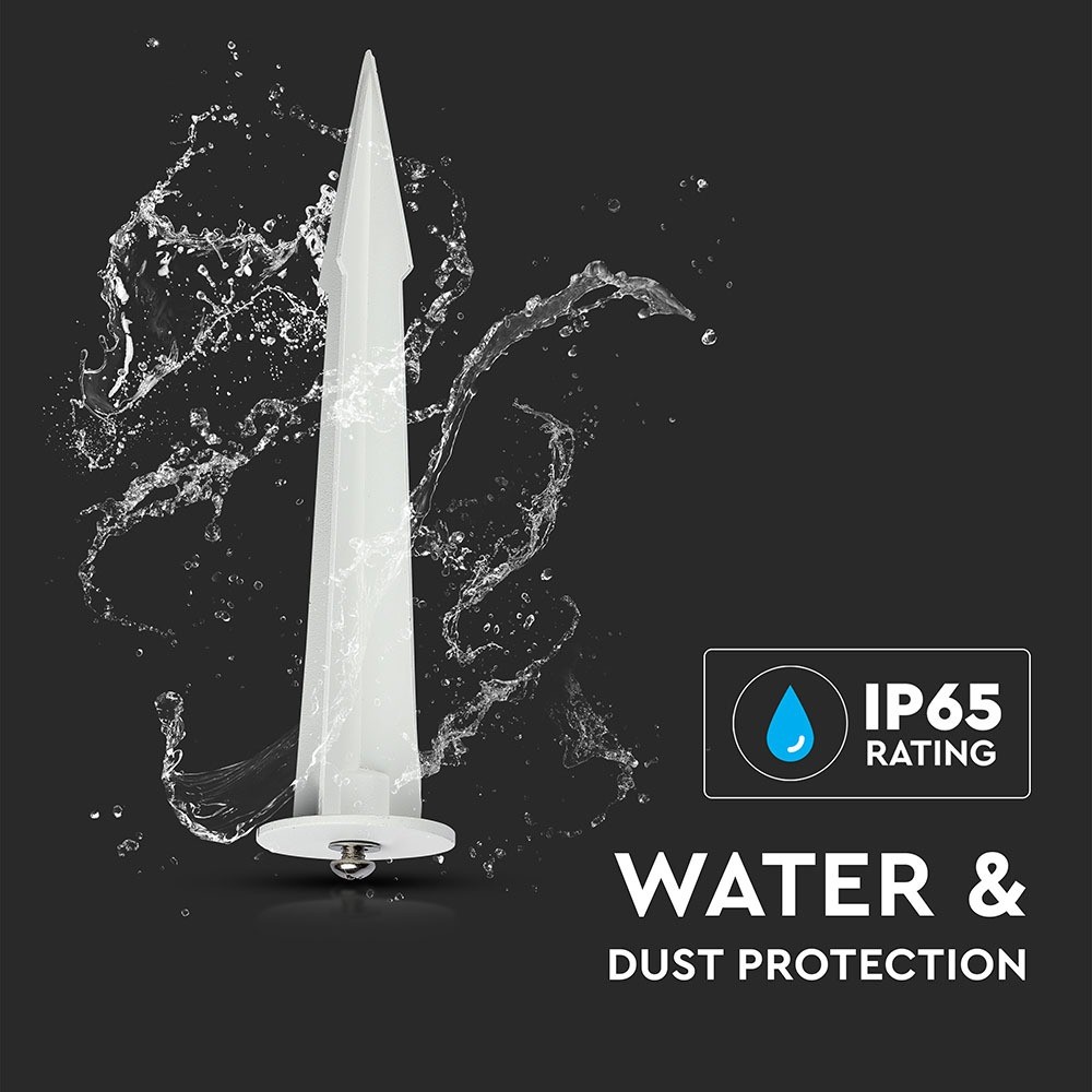 Hvid projektør med spikes - IP65, Ø60 x H265