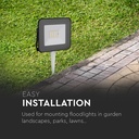 Hvid projektør med spikes - IP65, Ø60 x H265