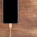 1M Micro USB Fletnylonkabel - Guld (Platinum Serie)