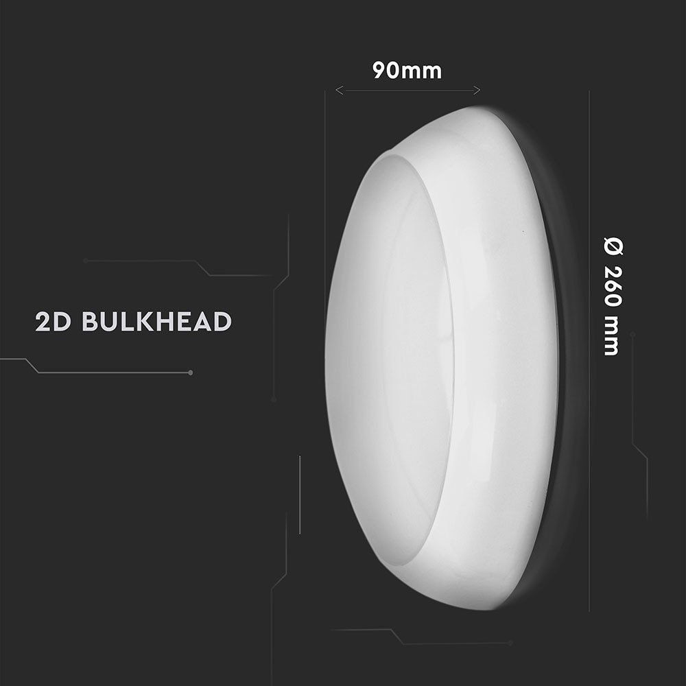 10W Fuldt Runde Dome Lys - Nødbatteri, Samsung Chip, 4000K, IP65, 720lm, RA80, 3 års garanti