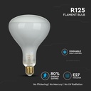 8W R125 LED Kultrådspære E27, 4000K Dæmpbar - Energibesparende LED lyskilde med stor E27 fatning, 600lm og høj farvegengivelse (RA80) - Ideel til dæmpbare belysningsløsninger.